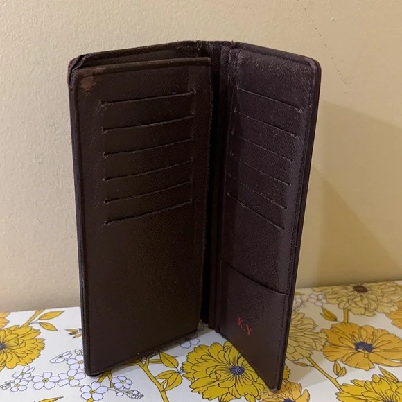 Louis Vuitton PROJECT Brown Checkered Custom Wallet with initial KY Authentic - Picture 4 of 16